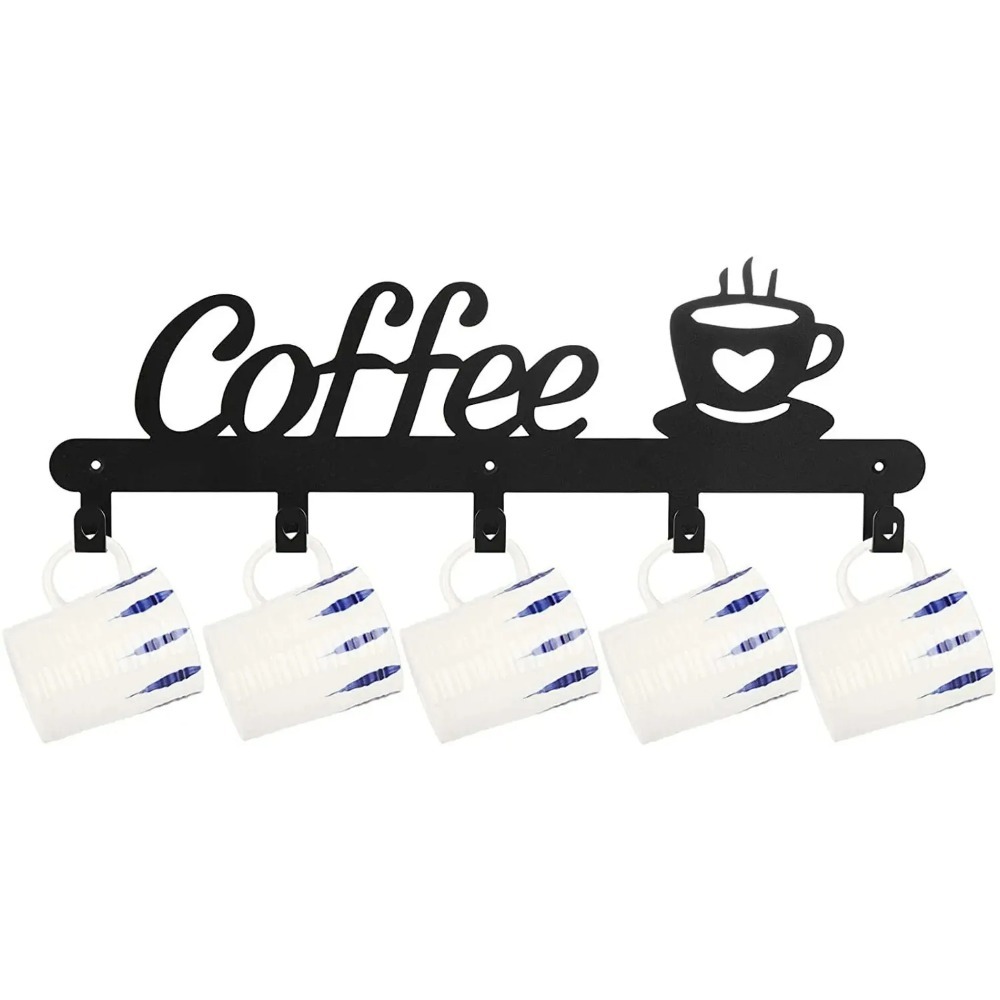 Kitchen Baking Storage - 金属製壁掛けコーヒーマグカップホルダー、コート・帽子・鍵掛けオーガナイザー、耐久性があり省スペースな家庭用キッチン用