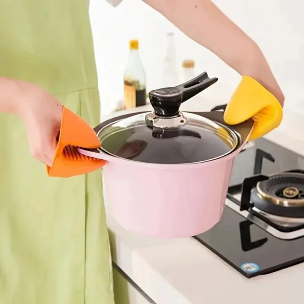 Kitchen Baking Gloves - 4/2個入り 超厚手シリコンオーブンミット 耐熱・火傷防止・滑り止めグローブ ベーキング、バーベキュー、料理用