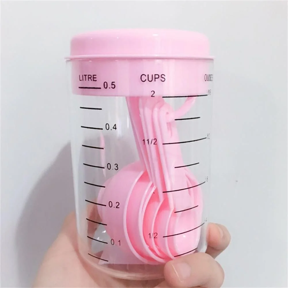 Kitchen Baking Utensils - 7 ピース/セットプラスチック計量カップとスプーン紅茶コーヒーキッチン用品ベーキングツールトレイ