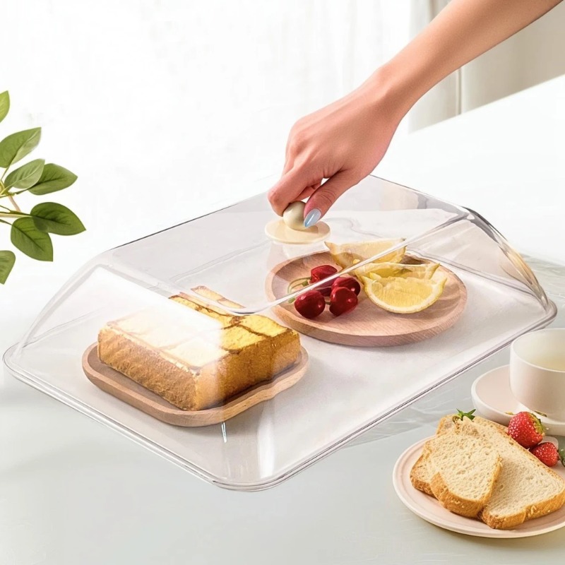 Kitchen Baking Storage - WORTHBUY 再利用可能なプラスチック製食品カバー クリア防塵&防虫食品鮮度保持カバー 保護蓋 キッチン収納アクセサリー