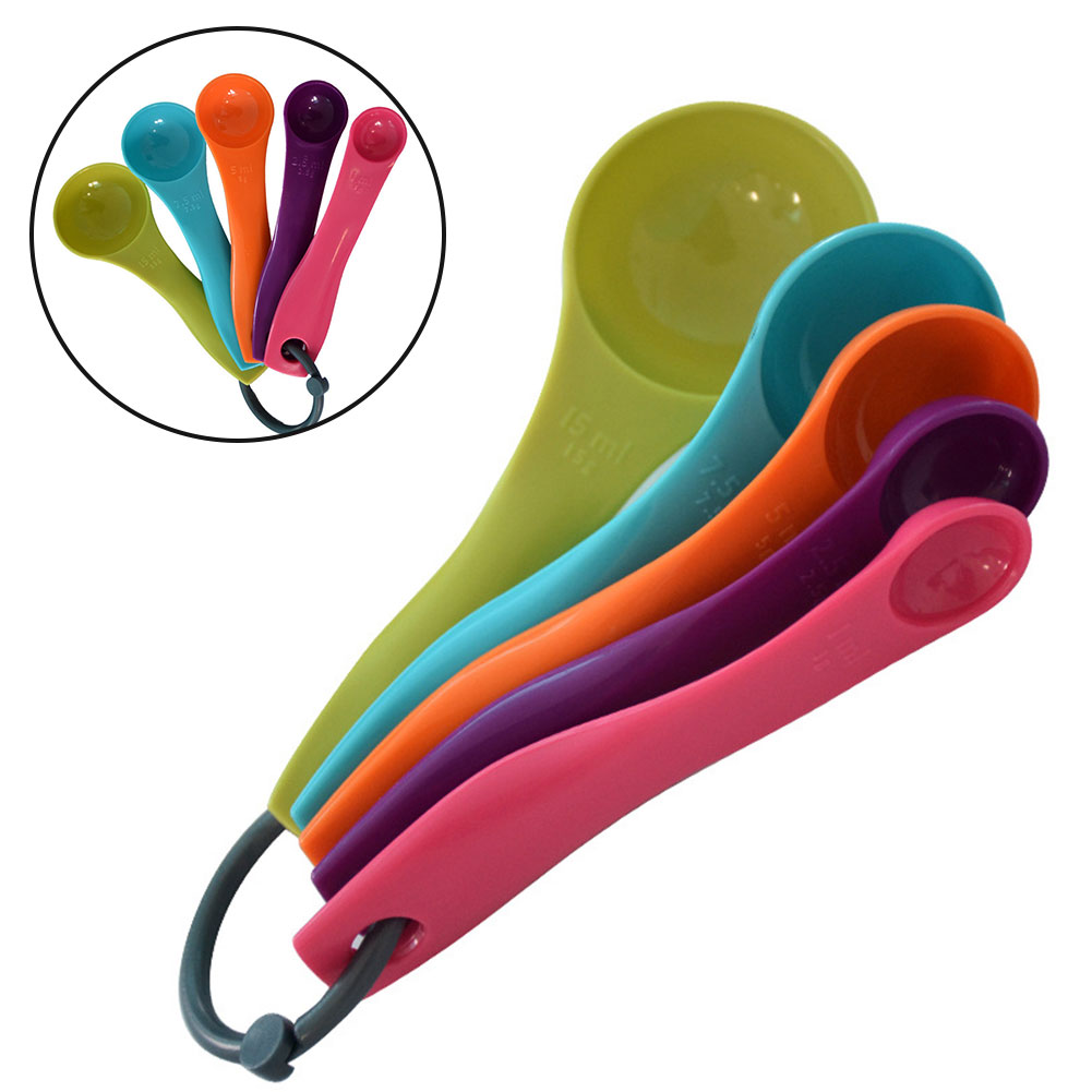 Kitchen Baking Utensils - 5 ピースカラフルな塩油スプーン素敵なキッチン Colorworks 計量スプーンスプーンカップベーキング用品セットキット 1/2.5/5/7.5/15 ミリリットル