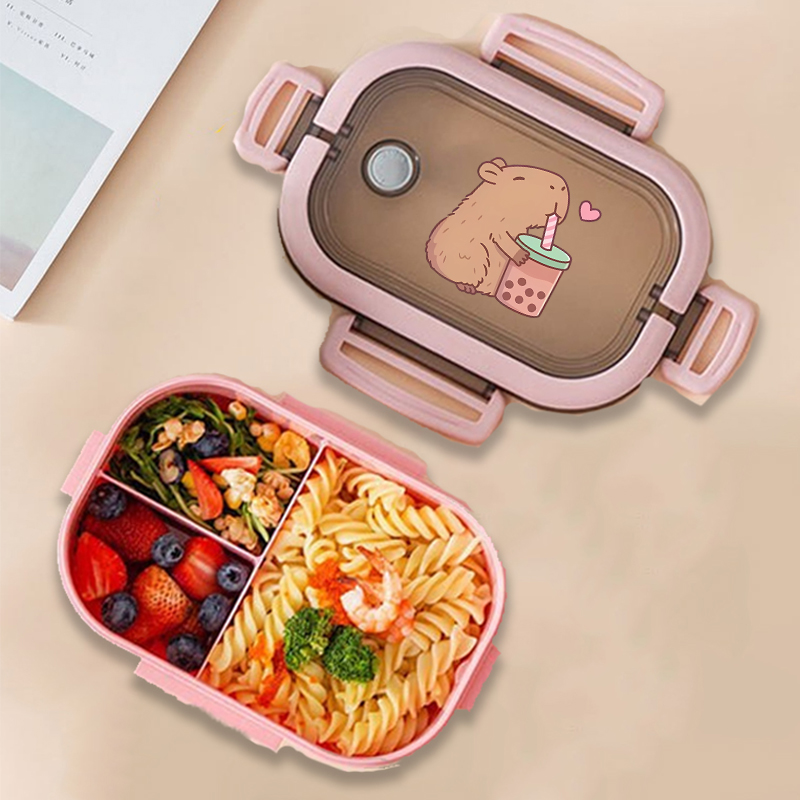 Kitchen Baking Storage - カピバラ弁当箱アニメ動物プリント食品保存容器子供学校ピクニック弁当箱男の子女の子オフィスディナーケース