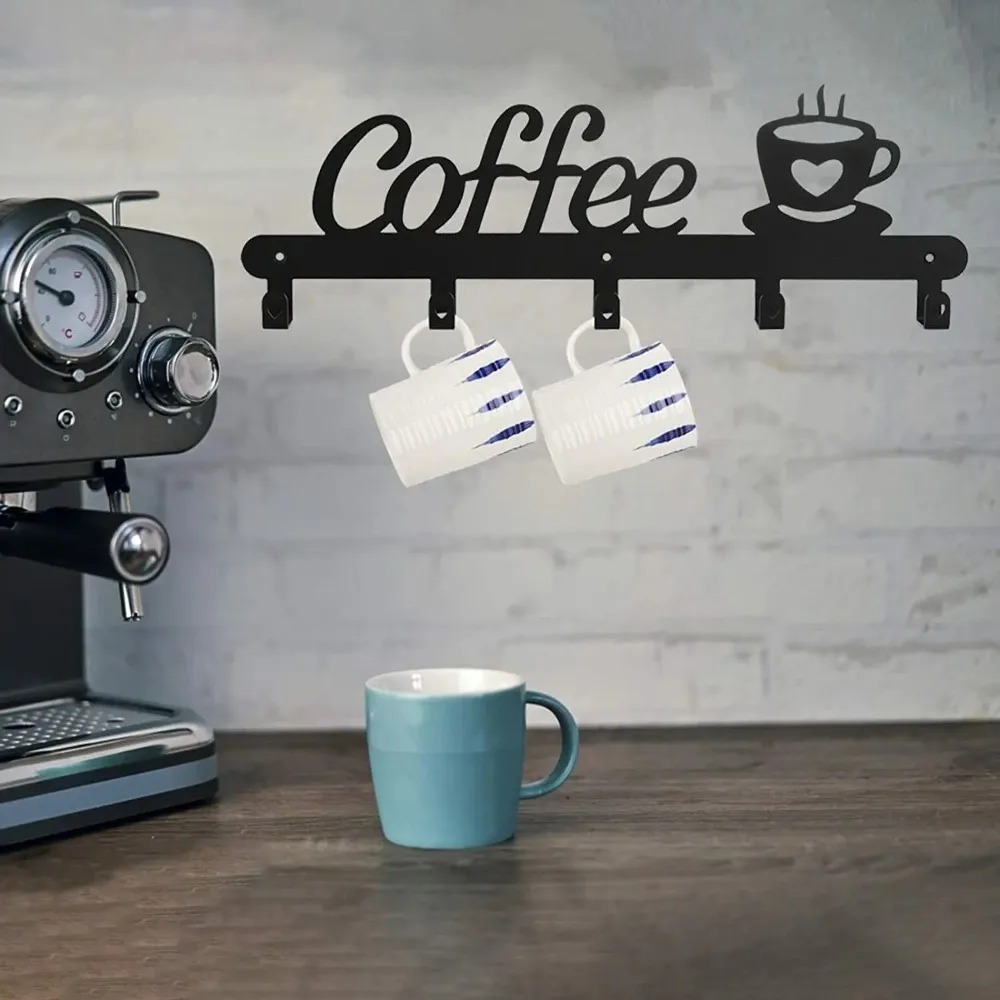 金属製壁掛けコーヒーマグカップホルダー、コート・帽子・鍵掛け - Kitchen Baking Storage のレビューと価格