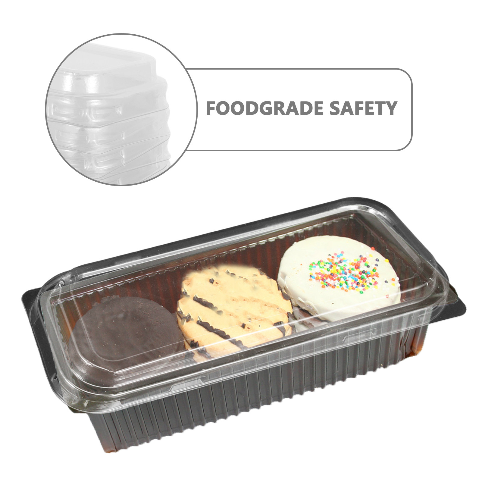50個入り プラスチック製パン蓋 - 透明な長方形ケーキパン - Baking In Kitchen のレビューと価格