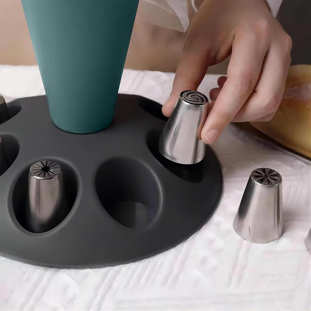 1 個ケーキデコレーションパイピングバッグチップホルダー付き - Baking In Kitchen のレビューと価格