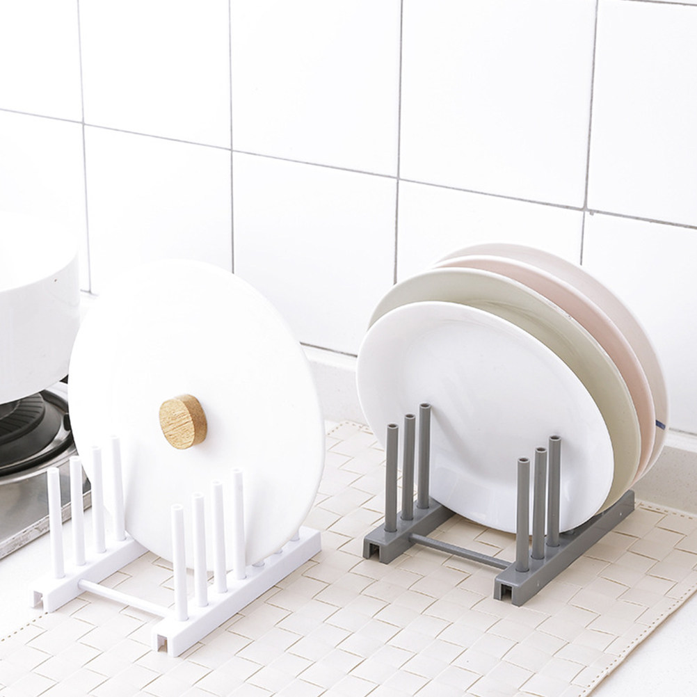 白いプラスチック製食器ラック キッチン収納オーガナイザー プ - Kitchen Baking Cupboard のレビューと価格