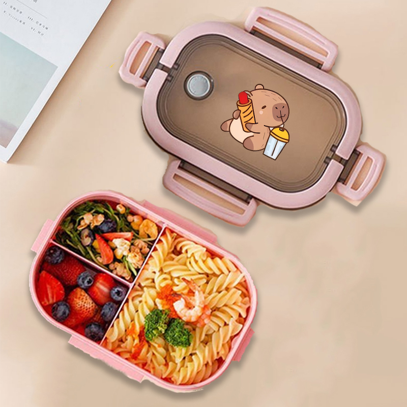 カピバラ弁当箱アニメ動物プリント食品保存容器子供学校ピクニッ - Kitchen Baking Storage のレビューと価格