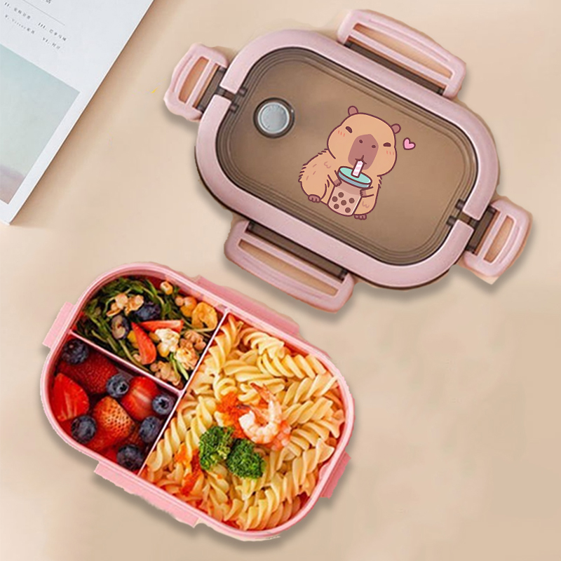 カピバラ弁当箱アニメ動物プリント食品保存容器子供学校ピクニッ - Kitchen Baking Storage のレビューと価格