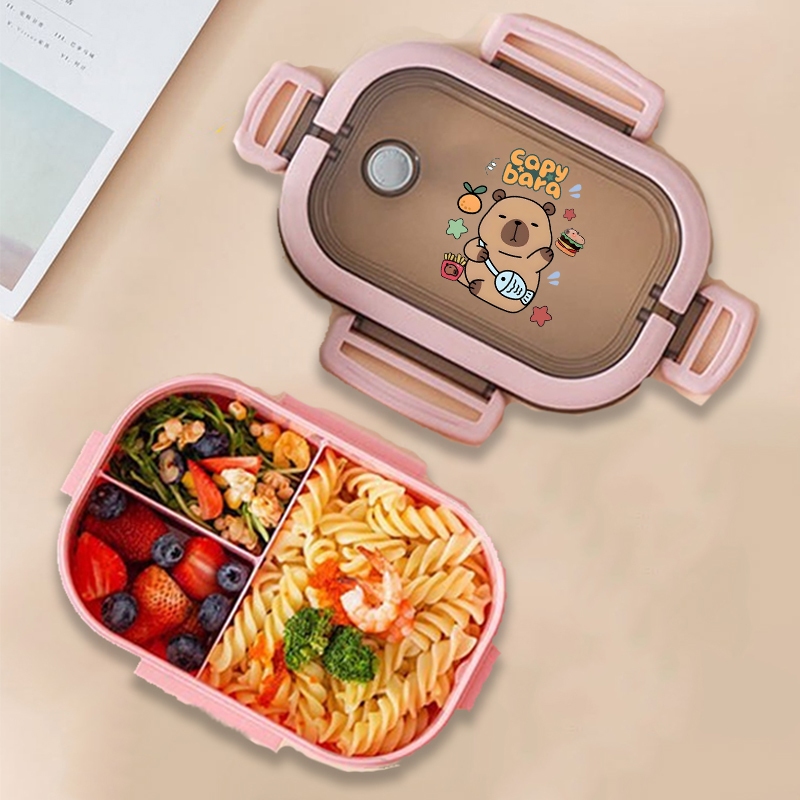 カピバラ弁当箱アニメ動物プリント食品保存容器子供学校ピクニッ - Kitchen Baking Storage のレビューと価格