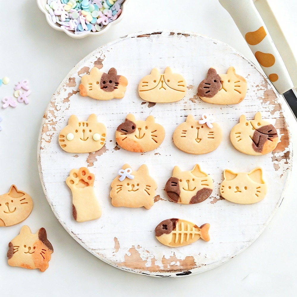 かわいい子猫DIYスタンプクッキーカッター焼き型ベーキングア - Kitchen Baking Storage のレビューと価格
