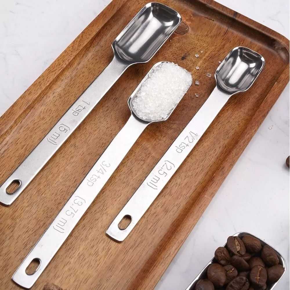 スケール付きステンレス鋼計量スプーン、キッチン用品、長方形の - Kitchen Baking Utensils のレビューと価格