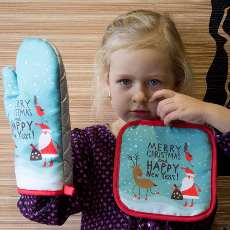 2ピース/セットクリスマスオーブンミットとポットホルダーセッ - Kitchen Baking Gloves のレビューと価格