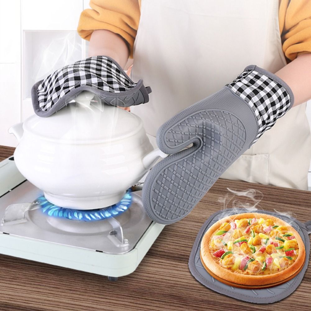断熱シリコン防熱手袋、オーブンミット、電子レンジベーキングツ - Kitchen Baking Gloves のレビューと価格